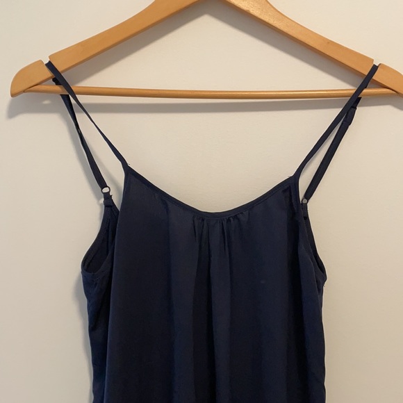 Custom Made Navy Silk Maxi Dress - Picture 4 of 5